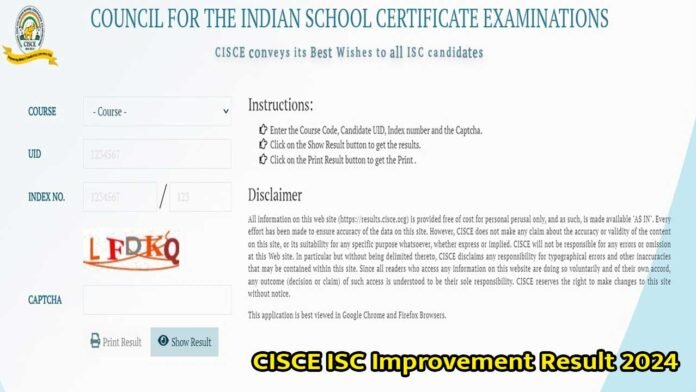 CISCE ISC Improvement Result 2024