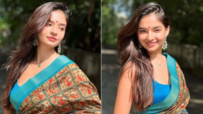 साड़ी में Anushka Sen