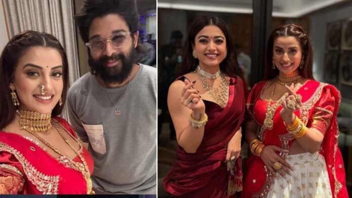 Akshara-Singh-Meets-Allu-Arjun-and-Rashmika Akshara Singh, Allu Arjun